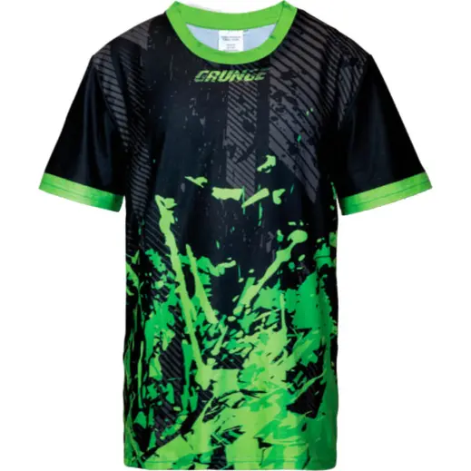 Kids 160g Birdseye Crew Neck Sub T-Shirt Green-Black